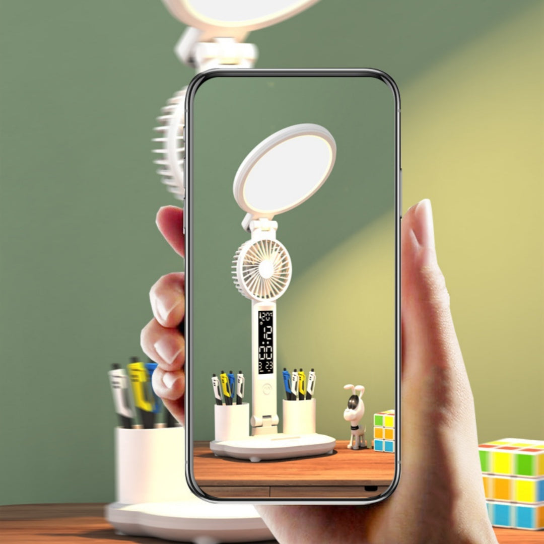 Reloj LED y lámpara de escritorio