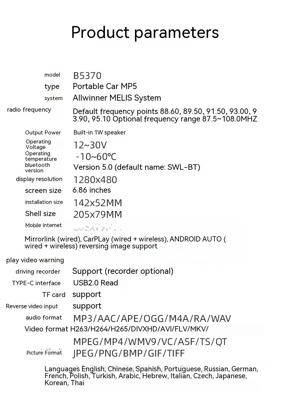 Multimídia Bluetooth para Veículos